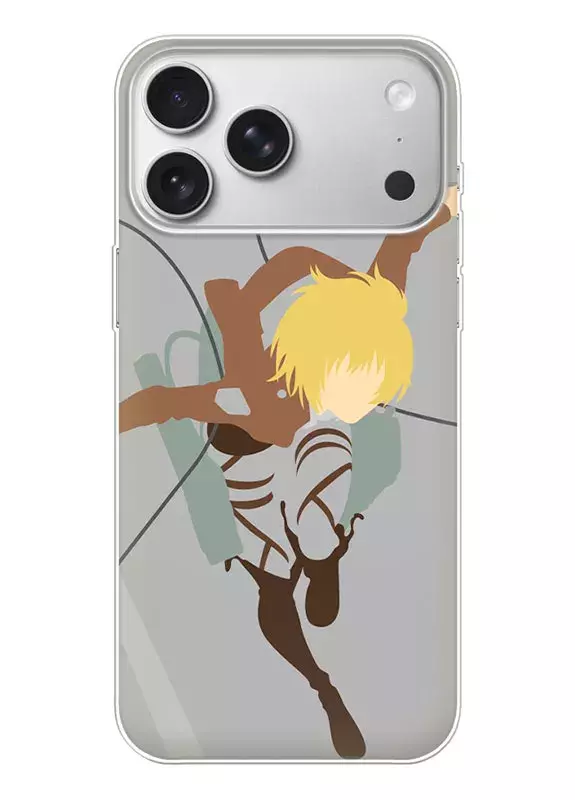 Apple iPhone 17 Pro Max чехол - Атака на титанов Attack on Titan Армин Арлерт бежит в атаку вектор-арт