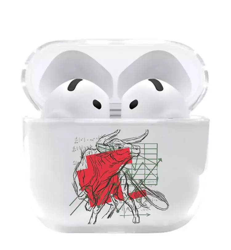 Airpods 4 прозрачный силиконовый чехол - Бычий рынок
