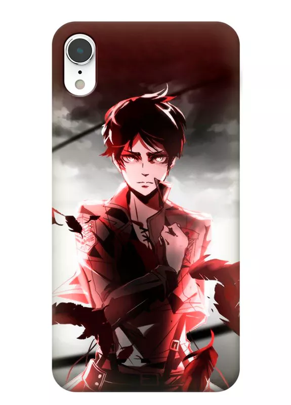 Samsung iPhone XR чехол - Атака на титанов Attack on Titan кровавый взгляд Эрена Йегера