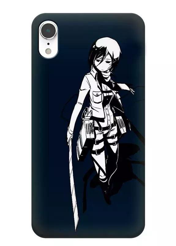Samsung iPhone XR чехол - Атака на титанов Attack on Titan Микаса Аккерман вектор арт 