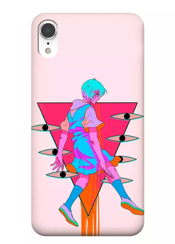 Чехол для iPhone XR - Евангелион Evangelion Рей Аянами неоновый арт 