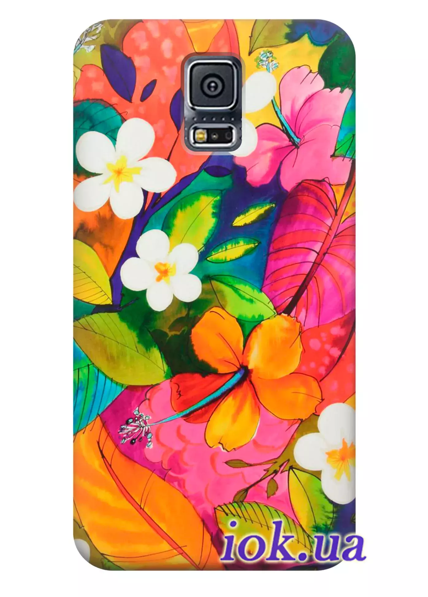 Чехол для Galaxy S5 Plus - Экзотические цветы