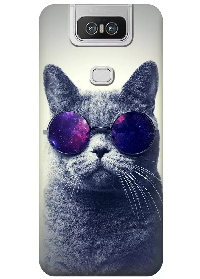 Чехол для ZenFone 6 (ZS630KL) - Кот в очках