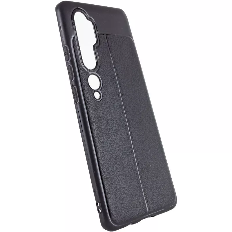 TPU чехол фактурный (с имитацией кожи) для Xiaomi Mi Note 10 / Note 10 Pro / Mi CC9 Pro, Черный