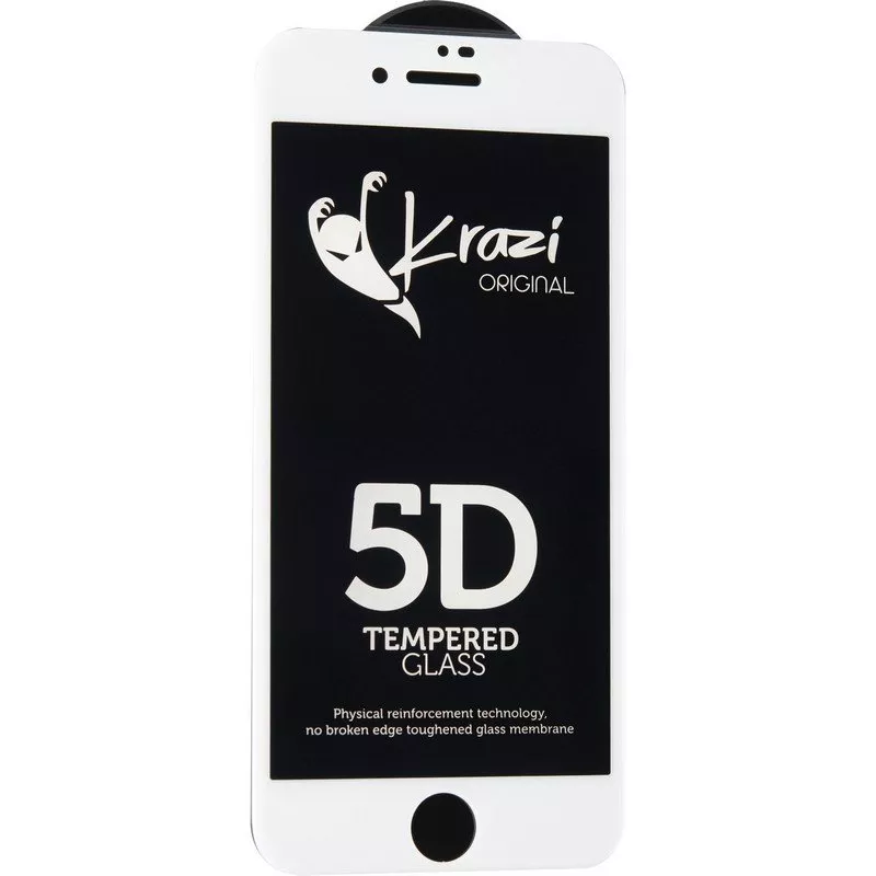 Защитное стекло Krazi 5D для iPhone 7 Plus/8 Plus White