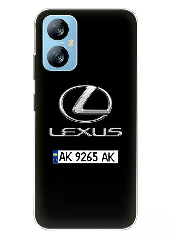 Чехол для Blackview A52 с лого Lexus с номерным знаком