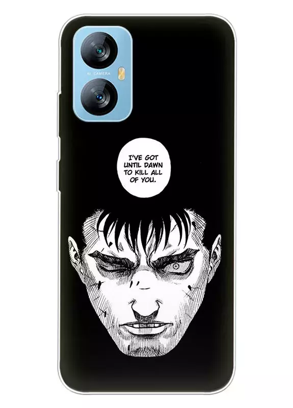 Blackview A52 чехол - Берсерк Бэрусэруку Berserk Beruseruku голова Гатса I’ve got until dawn to Kill all of You 
