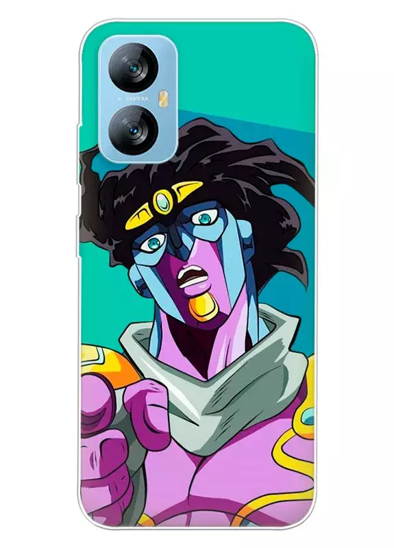 Blackview A52 чехол - Удивленный стенд Дио Брандо Star Platinum крупным планом | Невероятные приключения ДжоДжо JoJo’s Bizarre Adventure 