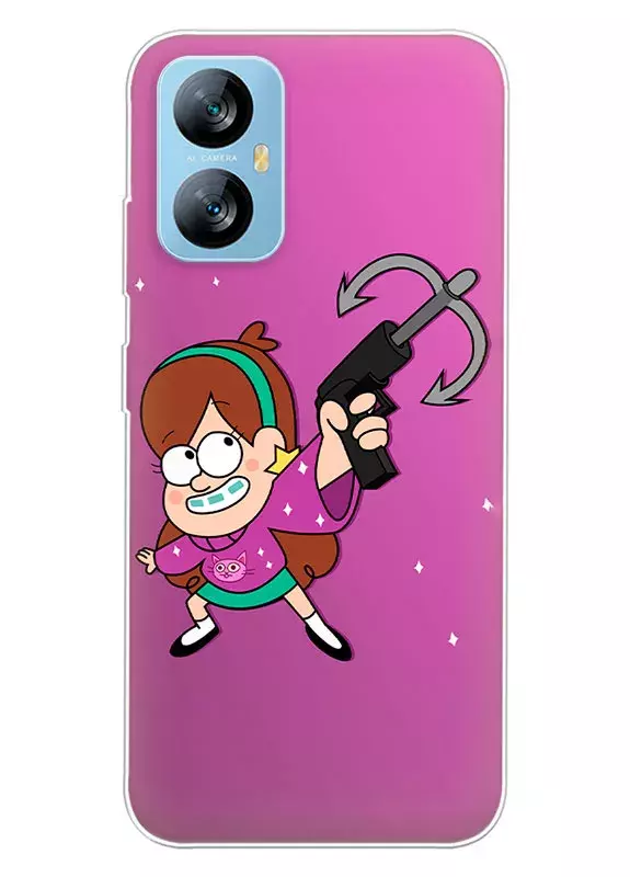 Чехол для Блеквью А52 из силикона - Gravity Falls Гравити Фолз Мейбл Пайнс целится из гарпуна 