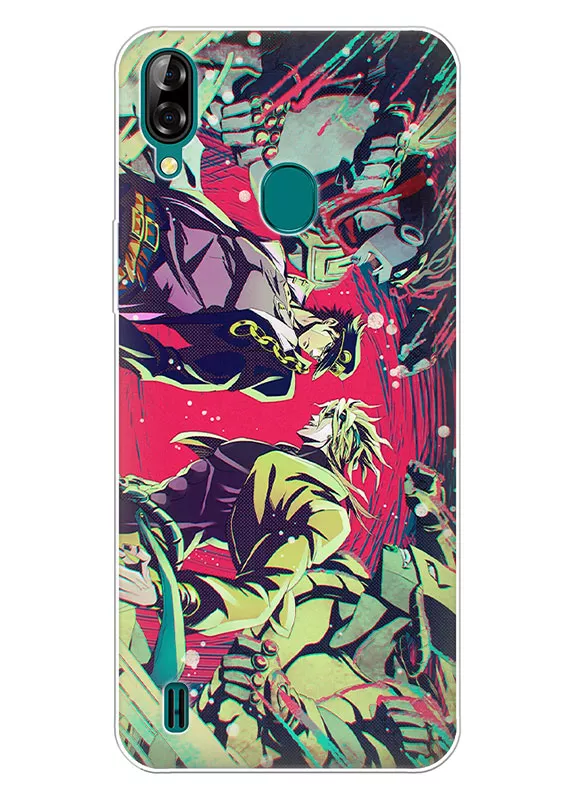 Чехол для Blackview A60 Pro - Невероятные приключения ДжоДжо JoJo’s Bizarre Adventure Джотаро Куджо против Дио Брандо и их стенды