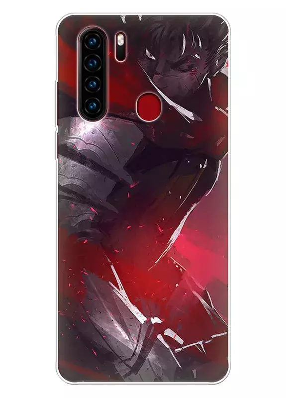 Blackview A80 Plus чехол - Берсерк Бэрусэруку Berserk Beruseruku Гатс в доспехах крупным планом