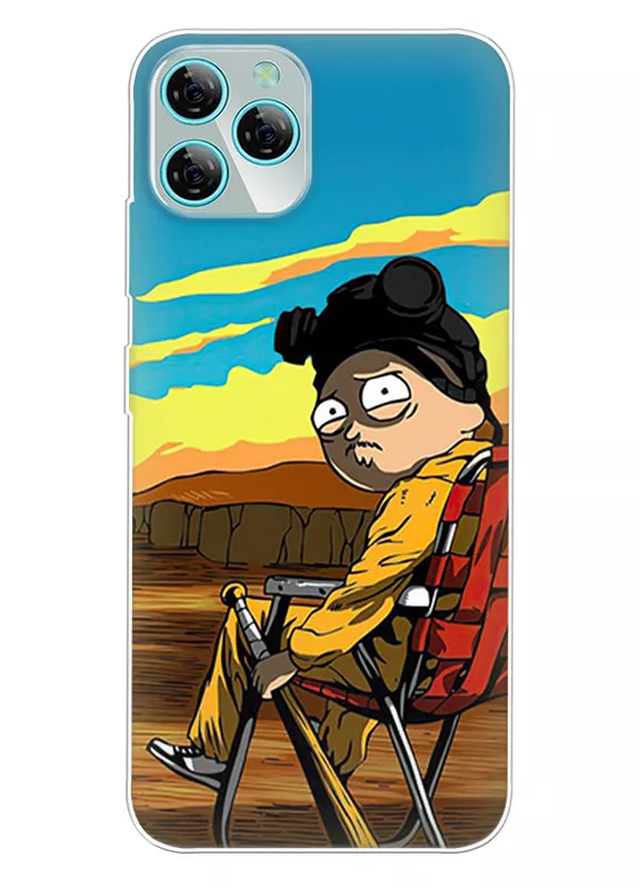 Blackview A95 чехол Rick and Morty - Рик и Морти с битой из силикона