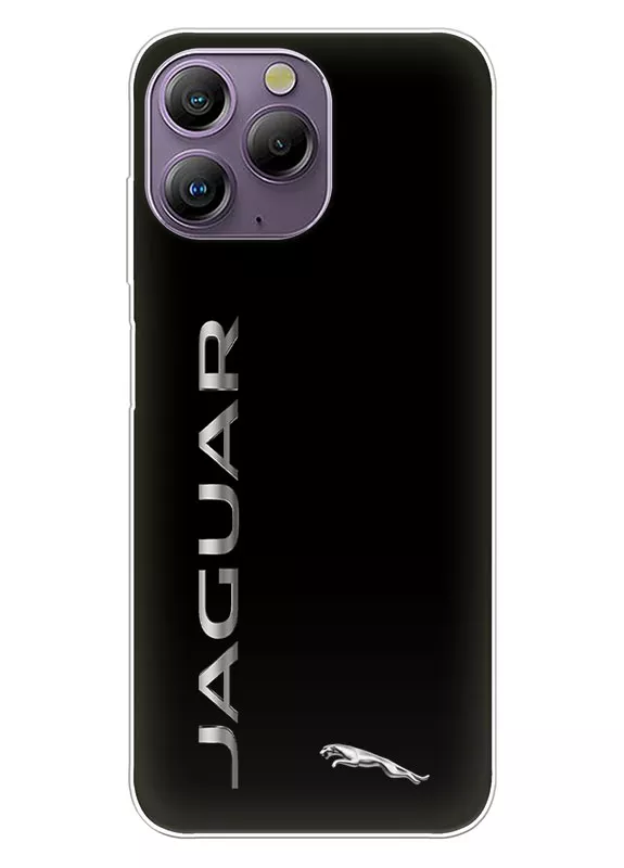 Blackview A96 чехол с логотипом Jaguar с серебряным названием крупным планом