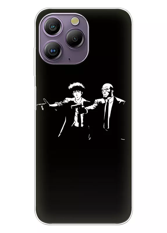 Чехол для Blackview A96 - Ковбой Бибоп Спайк Шпигель Джет Блэк прицеливаются вектор-арт