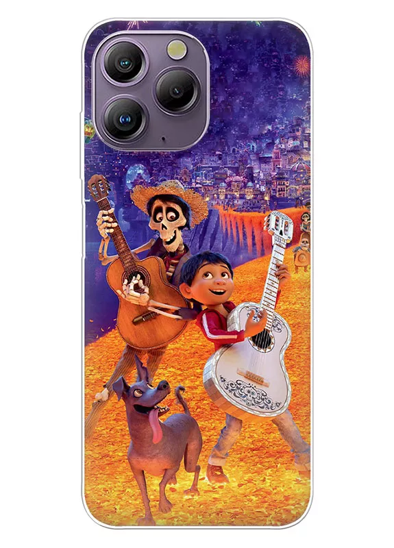 Blackview A96 чехол силиконовый - Coco Тайна Коко Мигель и Гектор играют на гитаре в городе мертвых с собакой