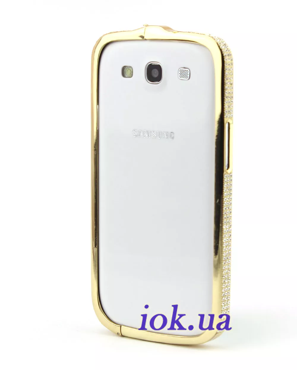 Золотой бампер в стразах для Galaxy S3