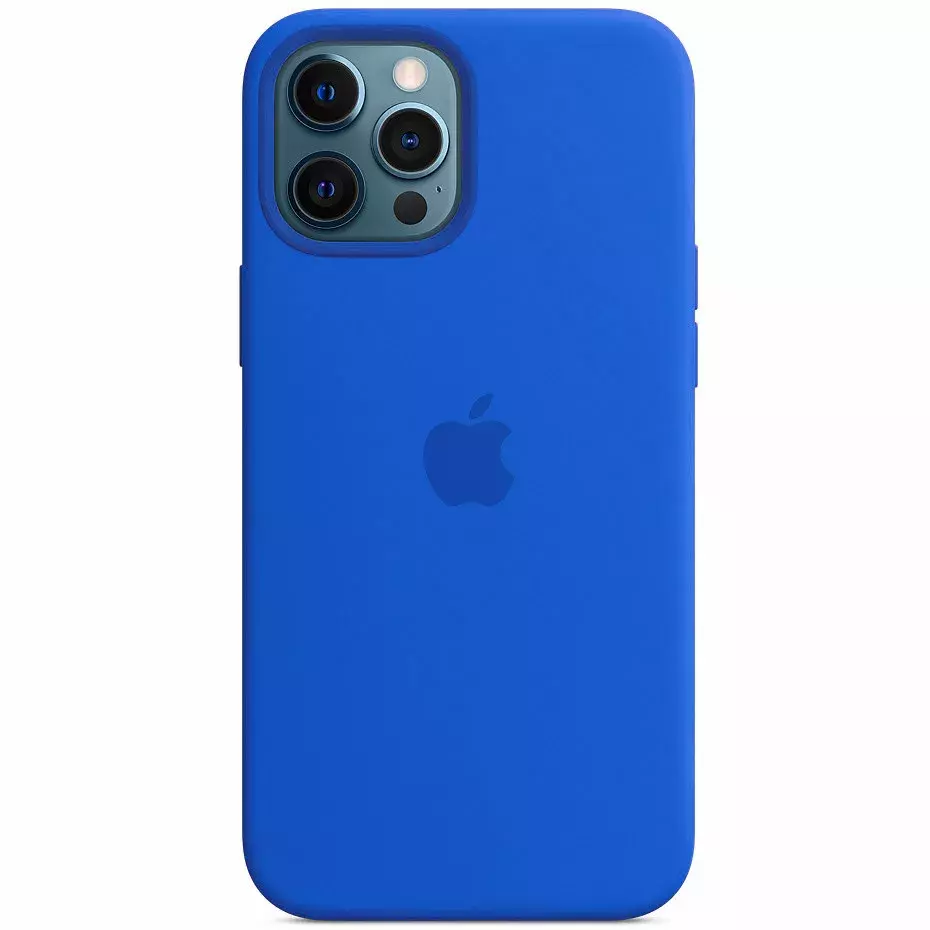 Чехол Silicone case (AAA) full with Magsafe для Apple iPhone 12 Pro (6.1") || Apple iPhone 12, Синий / Capri Blue