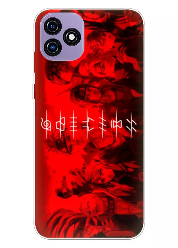 Blackview Oscal C20/C20 Pro чехол из силикона - Наруто в красных тонах