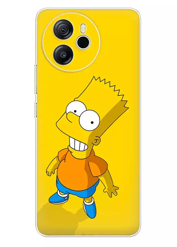 Бампер для Blackview Shark 8 - The Simpsons Симпсоны Барт Симпсон улыбается на желтом фоне
