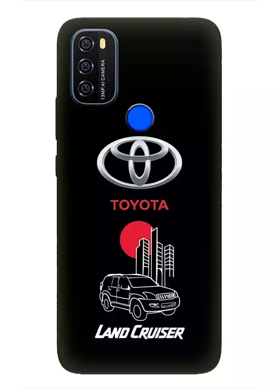 Чехол для Блеквью А70 из силикона - Toyota Тойота логотип и автомобиль машина Land Cruiser вектор-арт кроссовер внедорожник
