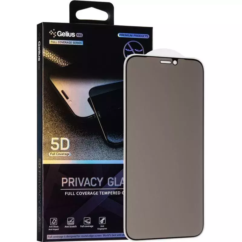 Защитное стекло Gelius Pro 5D Privasy Glass for iPhone 12 Mini Black