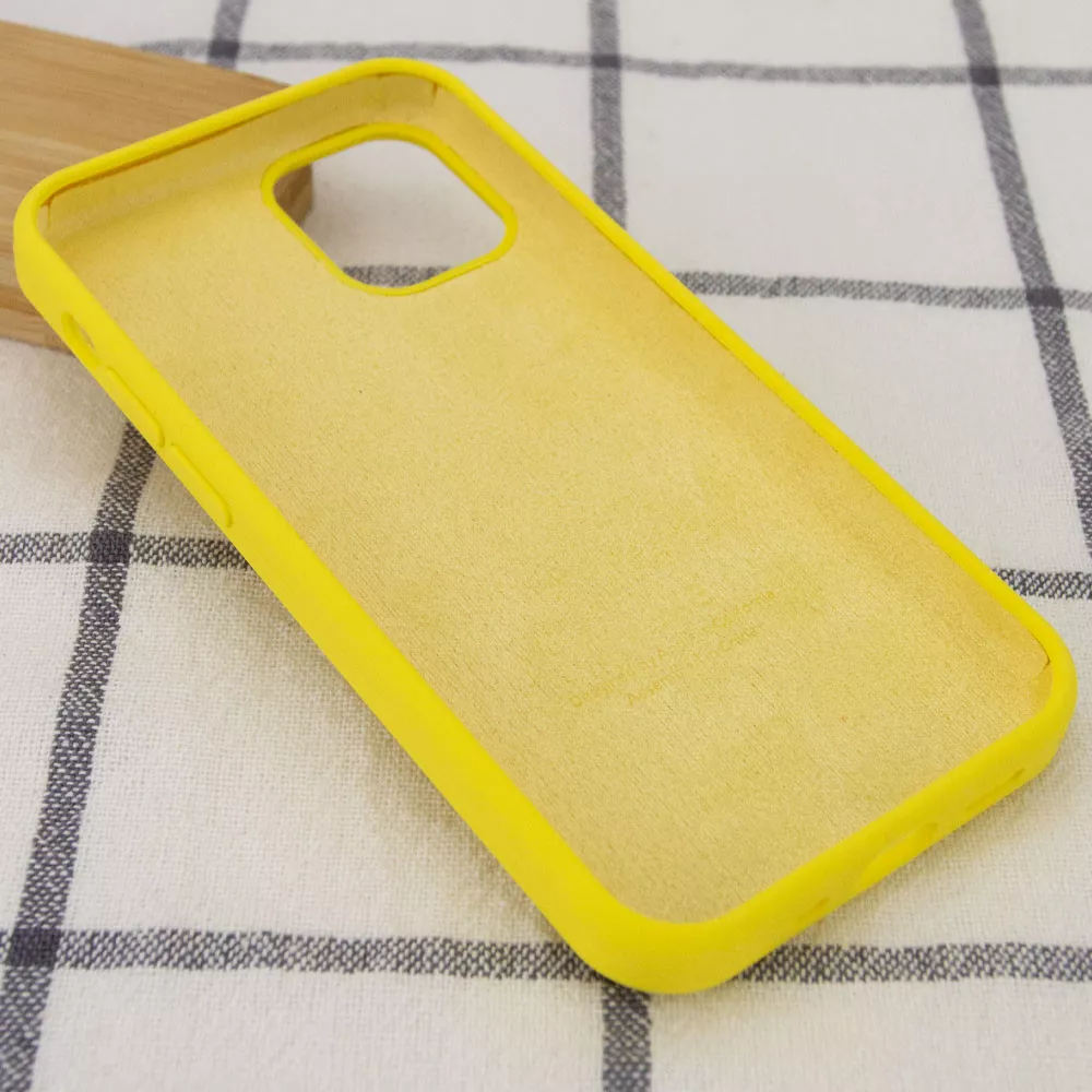 Уценка Чехол Silicone Case Full Protective (AA) для Apple iPhone 12 Pro / 12 (6.1"), Эстетический дефект / Желтый / Neon Yellow