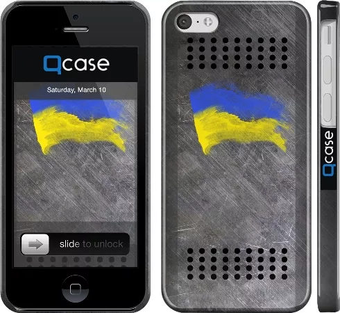 Купить патриотический чехол для iPhone 5c cо щитом беркута и флагом Украины - Ук