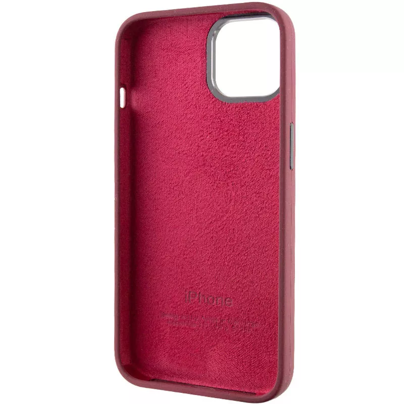 Уценка Чехол Silicone Case Metal Buttons (AA) для Apple iPhone 12 Pro (6.1"), Дефект упаковки / Бордовый / Plum