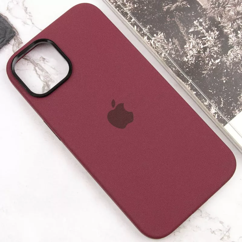 Уценка Чехол Silicone Case Metal Buttons (AA) для Apple iPhone 12 Pro (6.1"), Дефект упаковки / Бордовый / Plum