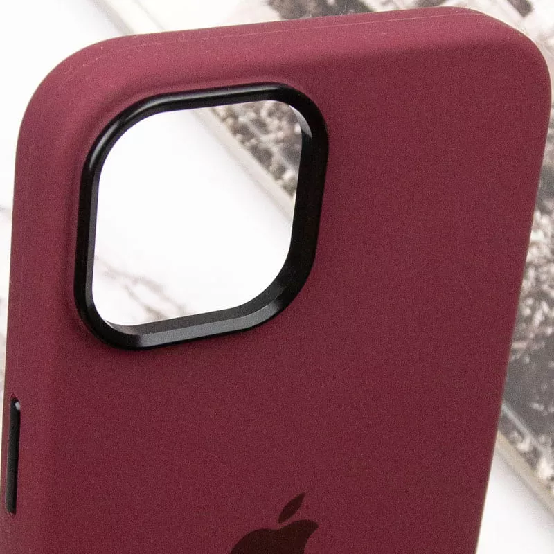 Уценка Чехол Silicone Case Metal Buttons (AA) для Apple iPhone 12 Pro (6.1"), Дефект упаковки / Бордовый / Plum