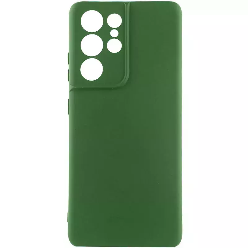 Чехол Silicone Cover Lakshmi Full Camera (AA) для Samsung Galaxy S22 Ultra, Зеленый / Dark green