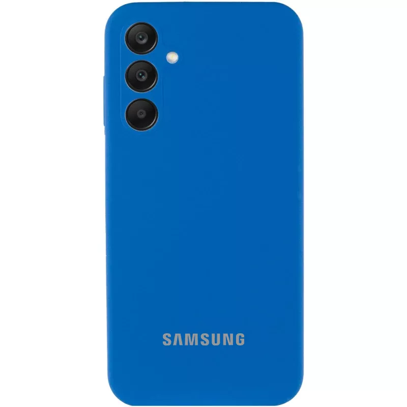 Чехол Silicone Cover Lakshmi Full Camera (AAA) with Logo для Samsung Galaxy S24 FE, Синий / Denim Blue