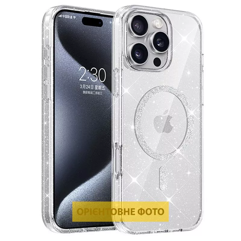 Чехол TPU Eclipse Sparkle (MagFit) для Apple iPhone 16e (6.1"), Clear