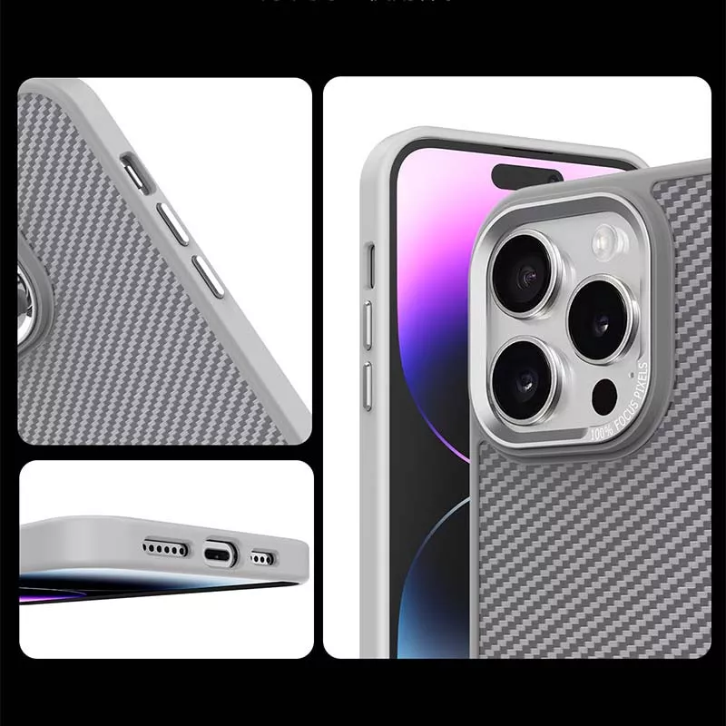 Чехол TPU+PC Carbon Mirage with MagSafe для Apple iPhone 15 Pro (6.1"), Grey