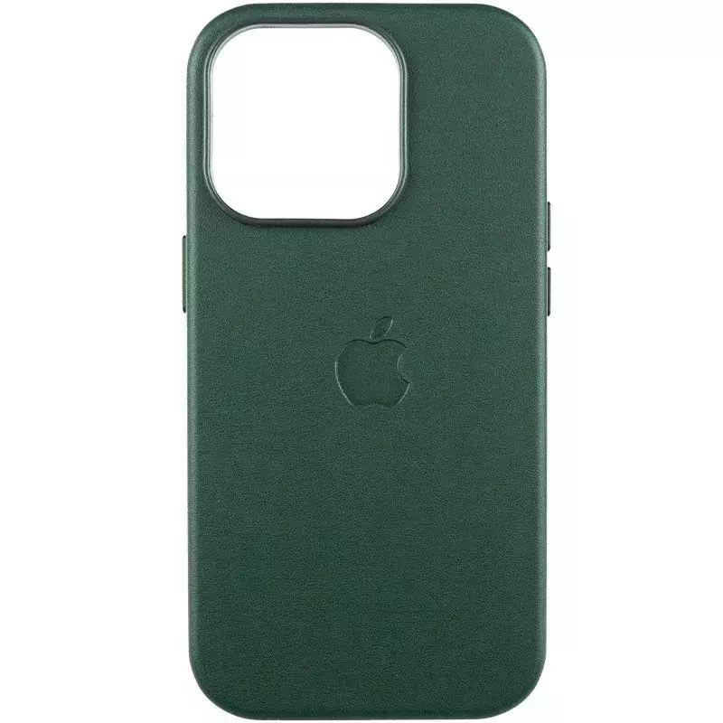 Кожаный чехол Leather Case (AAA) with MagSafe and Animation для Apple iPhone 16 Pro Max (6.9"), Green