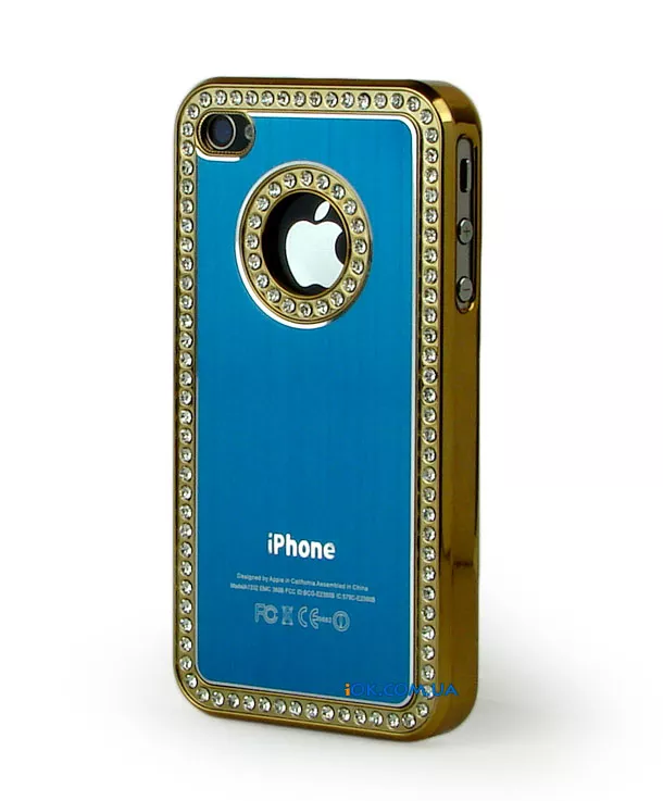 Чехол для iPhone 4/4S со стразами, синий цвет