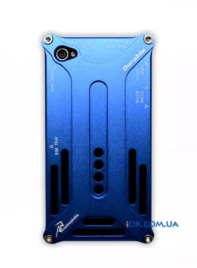 Синий железный чехол для Apple iPhone 4, 4s