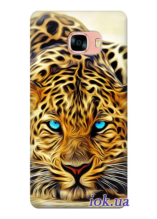 Чехол для Galaxy C5 - Голубоглазый леопард