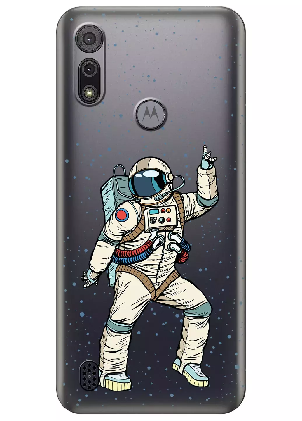 Чехол для Motorola E6i - Веселый космонавт
