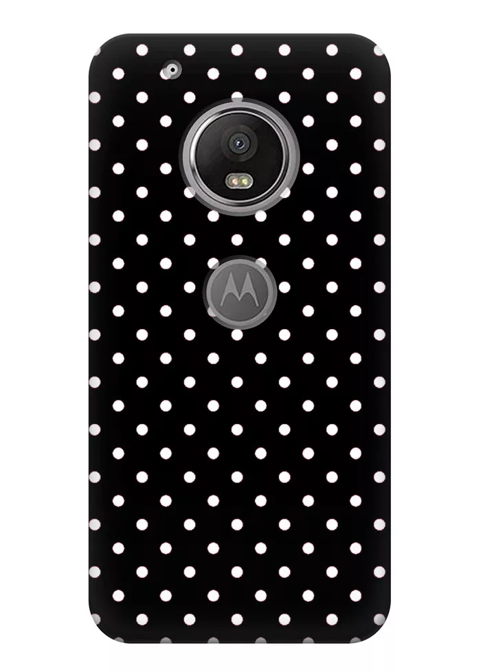 Чехол для Motorola Moto G5 Plus - Черно-белый горошек
