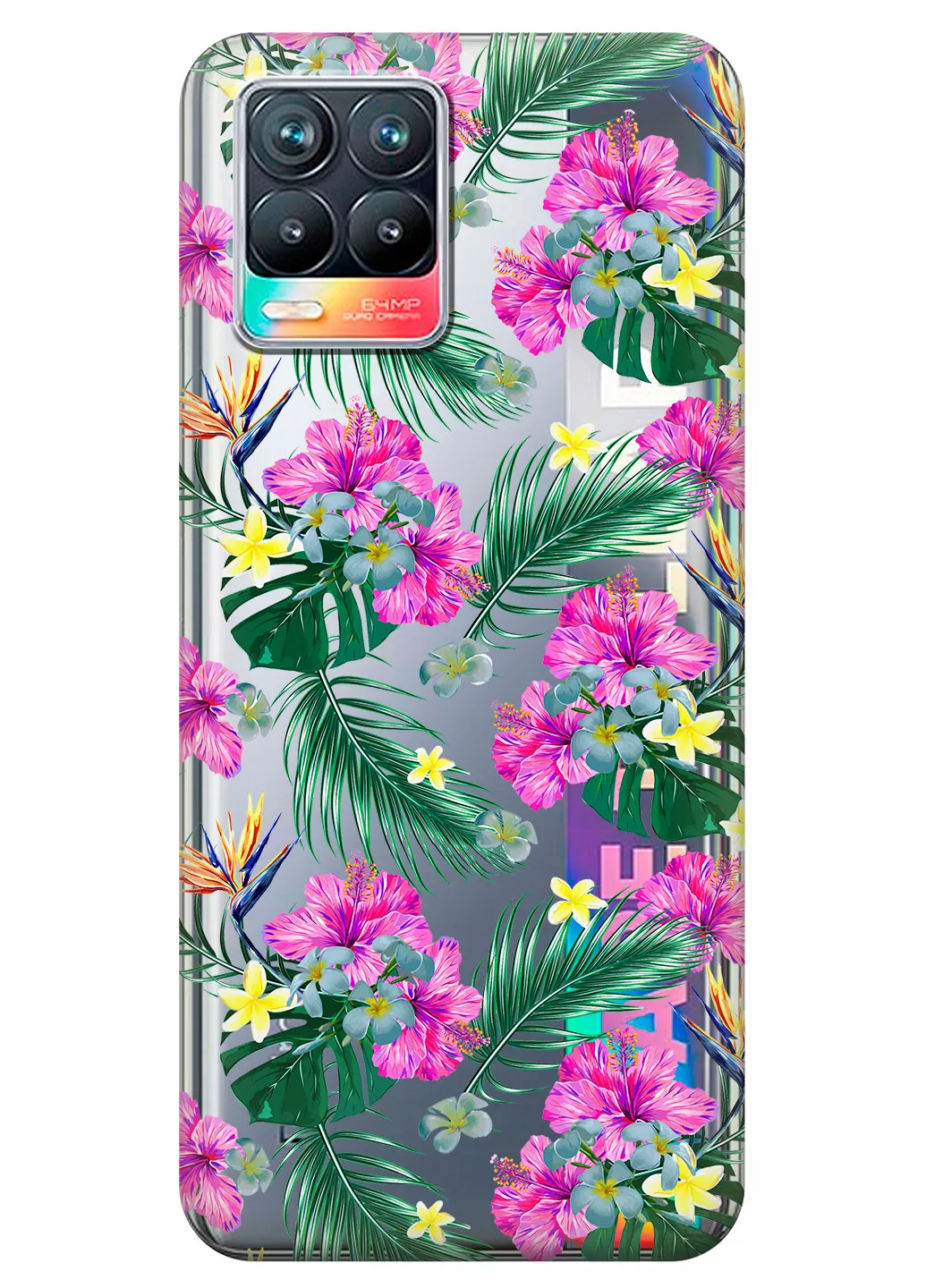 Чехол для Realme 8 - Тропические цветы