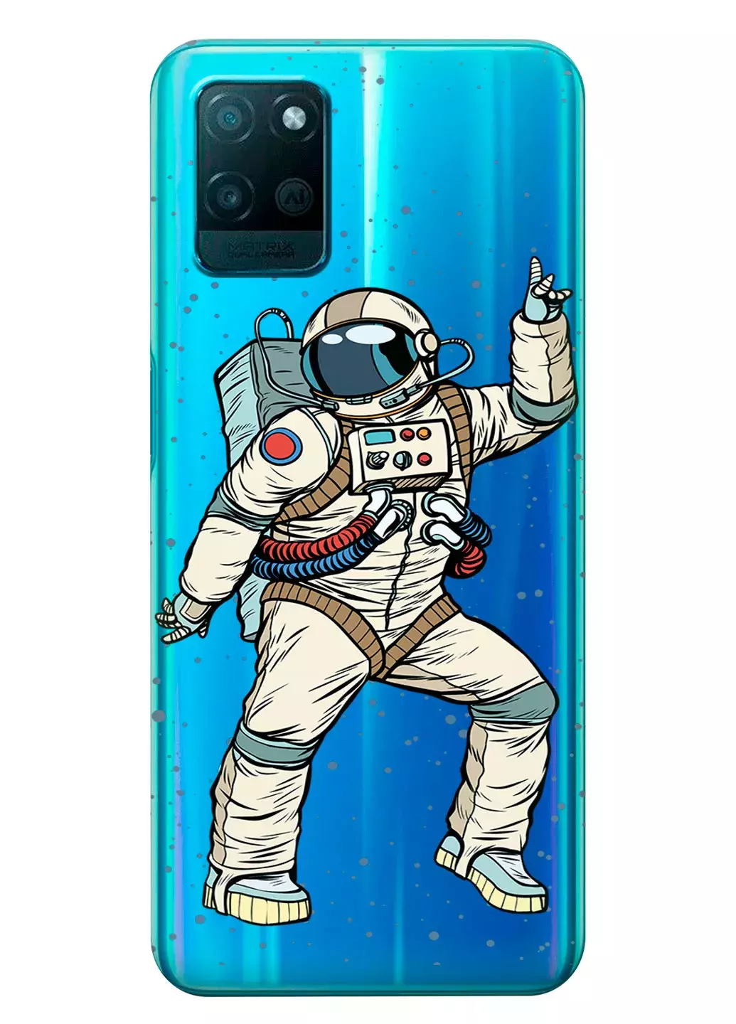 Чехол для Realme V11 - Веселый космонавт