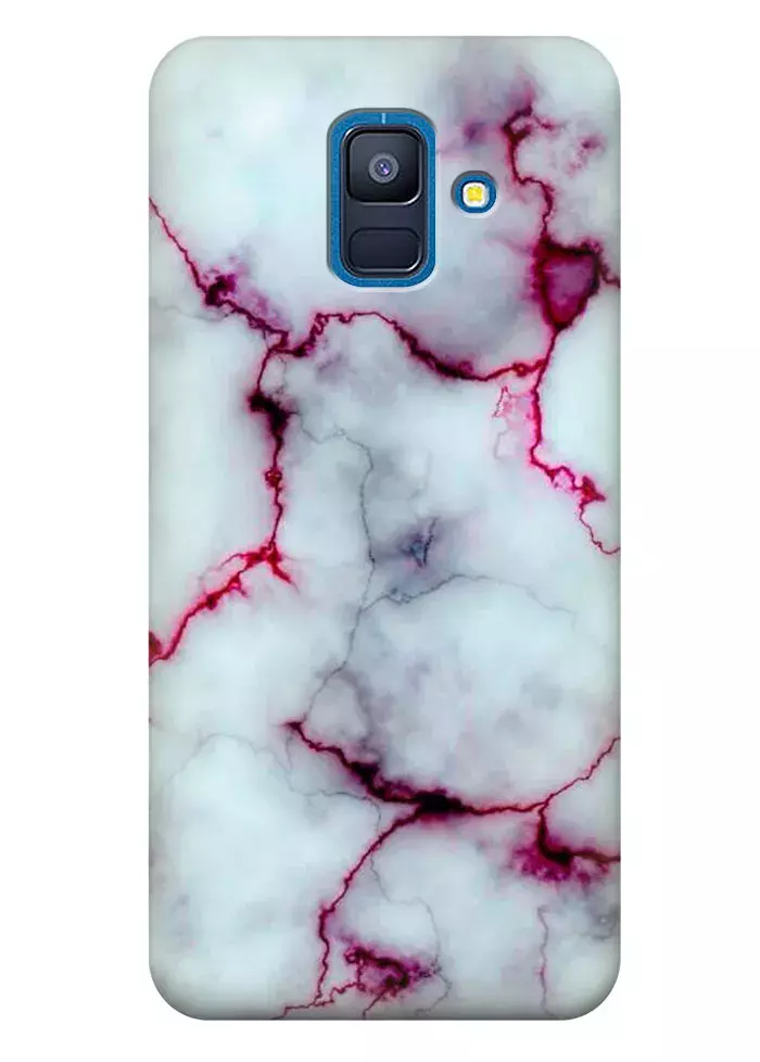 Чехол для Galaxy A6 (2018) - Розовый мрамор