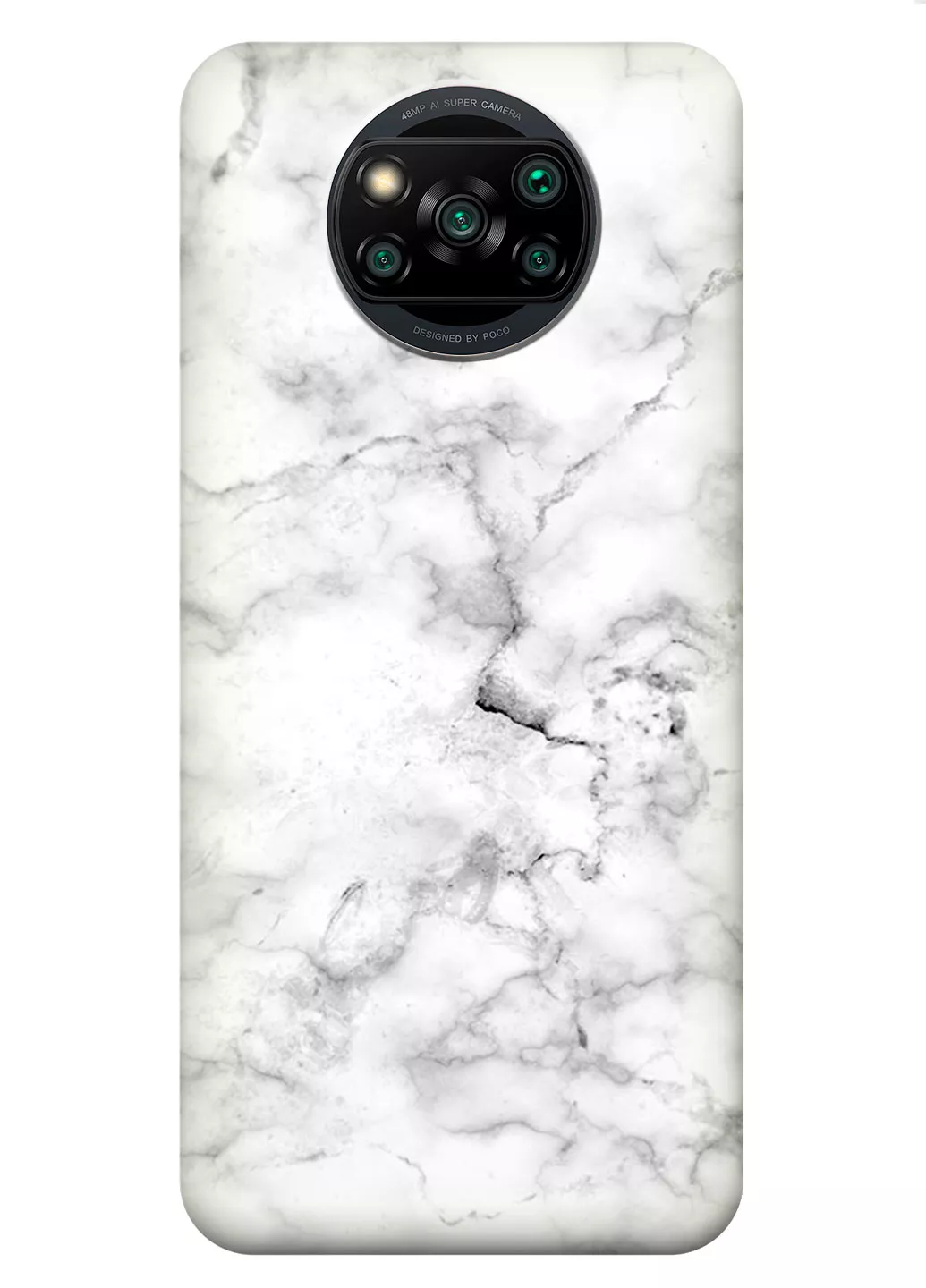 Чехол для Poco X3 Pro - Белый мрамор
