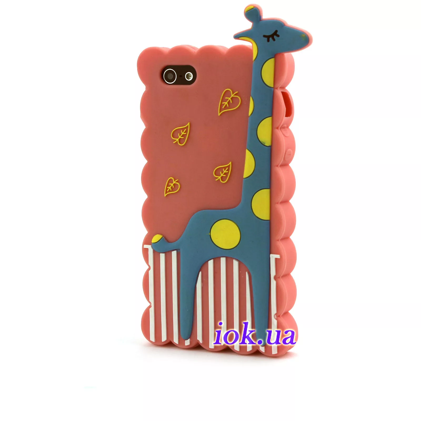 Чехол с жирафом для iPhone 5/5S, нежно-розовый