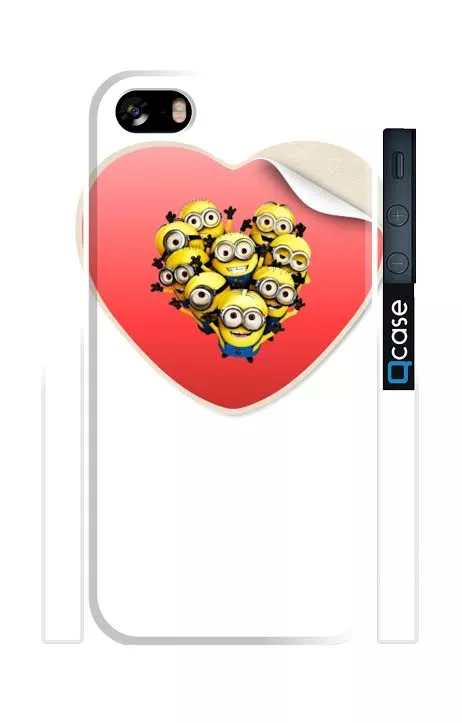 Купить чехол от Мультфильма "Гадкий я" для iPhone 5/5S - Minion heart