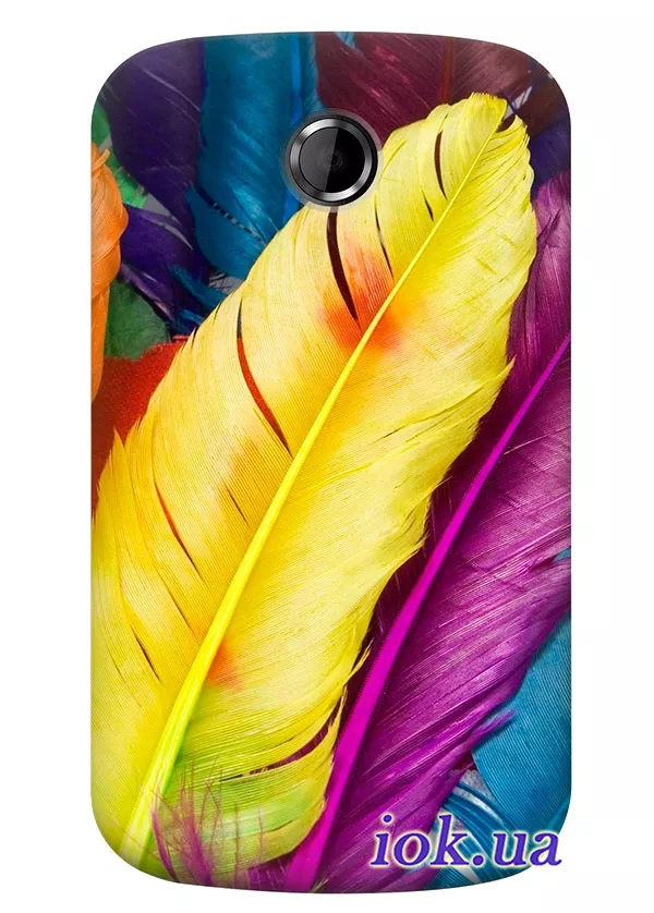 Чехол для HTC Explorer - Разноцветные перышки