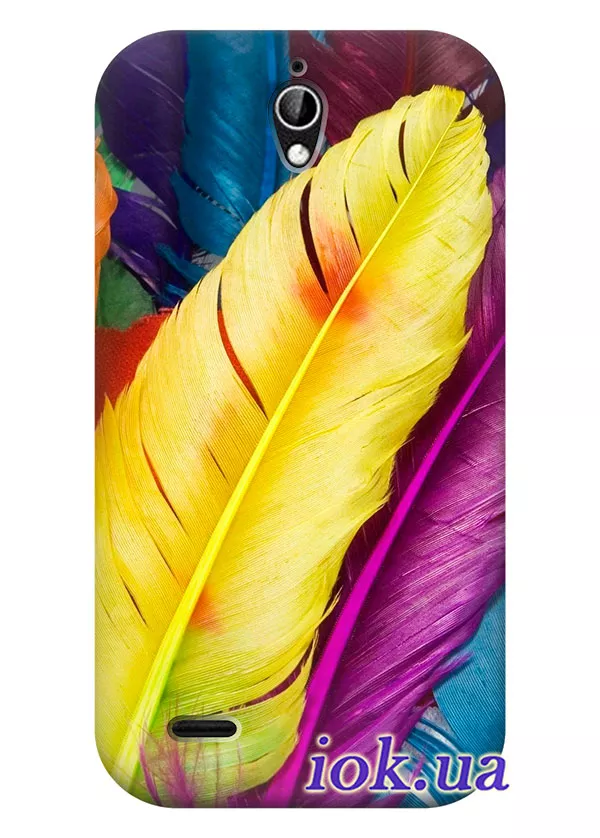 Чехол для Huawei Ascend G610 - Цветные перышки