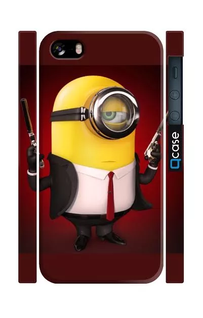 Чехол для iPhone 5, 5s с миньон из мультика Гадкий я - Minion gangster | Qcase