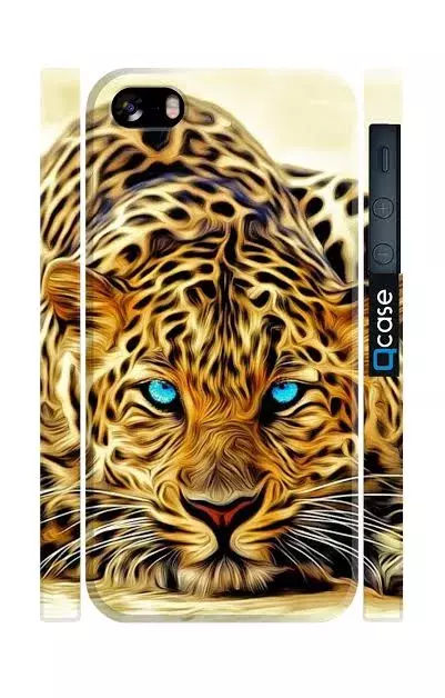 Чехол для iPhone 5, 5s с ярким леапардом - Leopard | Qcase